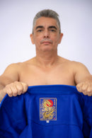 LANÇAMENTO HIRYU SÉRIE OURO azul para jiu-jitsu 500gr/mt² ADULTO